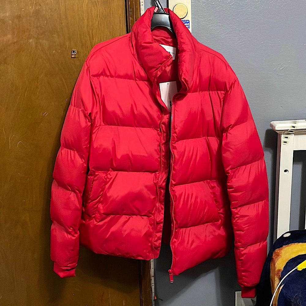 Fashion Nova Men Now or never red puffer jacket